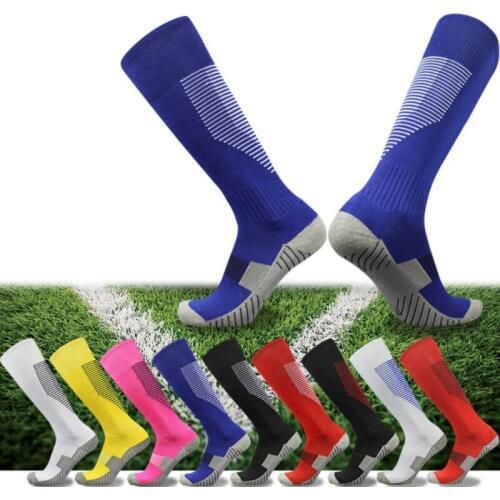 Adult Kids Professional Sports Soccer Socks Non-slip Knee High Football Sock Sweat-absorbing Breathable Training Running Socks