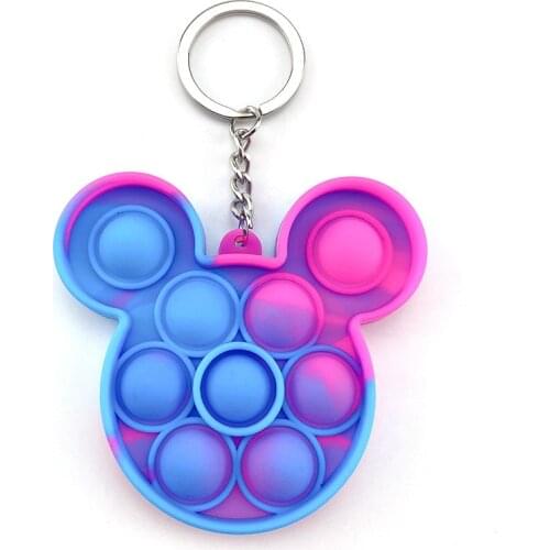 Simple Dimple Key Chain Silicone Finger Early Enducational Press Mini Fingertip Decompression Vent Relief Fidget SquishyToys