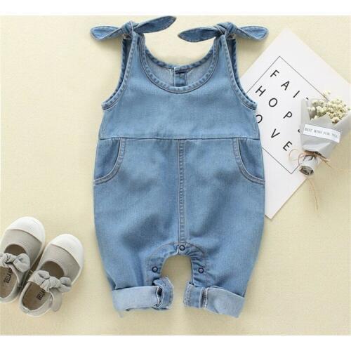 PUDCOCO Newborn Baby Boy Girl Clothes Denim Romper Solid Jumpsuit Outfit Set Overall 0-18M