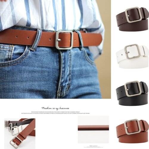 Waistband Belts Wide Leather Waist Strap Belt High Quality Women Square Metal Buckle Belts Ladies Female Belts For Jeans Mujer
