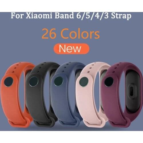 Strap For Mi band 6 5 Correa miband4 miband5 miband3 Replacement Silicone Smart watchband Bracelet Xiaomi mi band 4 3 Strap