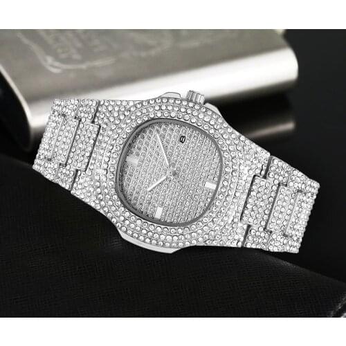 Bling Hip Hop Watch Men Diamond Gold Iced Out Mens Watches Top Brand Luxury Male Clock reloj hombre relogio masculino montre