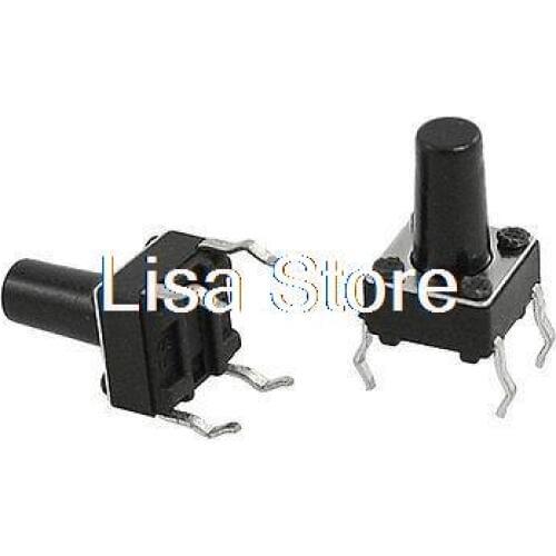 100+-2% PcsPanel Momentary Mini Tactile Tact Push Button Switch 4 Pin DIP 6 x 6 x 10mm