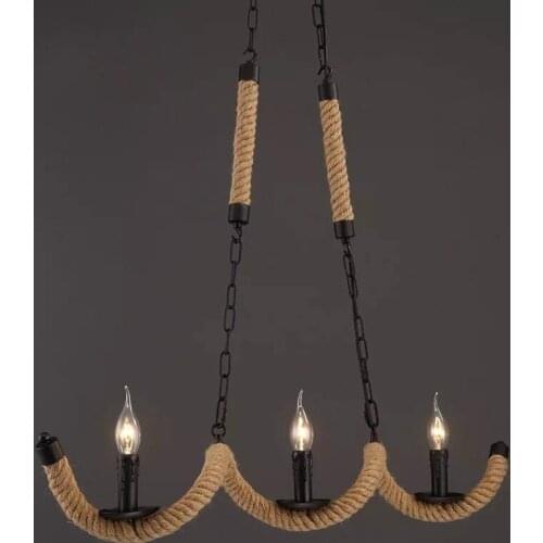 Industrial Vintage pendant lamps wavy rope pendant light for restaurant bar cafe warehouse bra bedroom hanging lights WJ010313