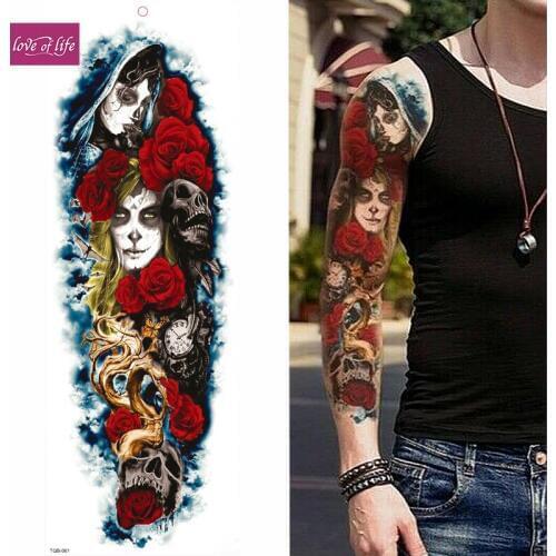 Full Arm Temporary Tattoo Sticker Waterproof Fake Sleeve Flash Tattoo Men Woman