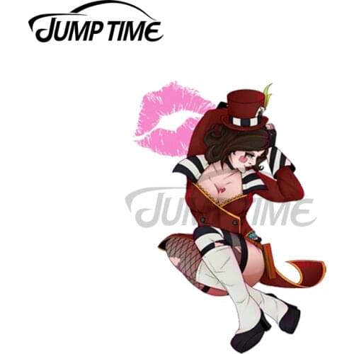 Jump Time 13 x 9.9cm For Mad and Sexy Pin Up Car Stickers Anime Windshield Decal Scratch-Proof Motorcycle Decoration