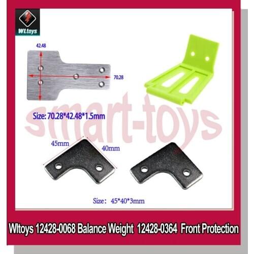 Wltoys 12428 Balance Weight 12428-0068 Counterweight 12428-0364 Front Protection Aluminum for Wltoys 12423 12428 RC Car Parts