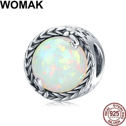 Womak 925 sterling silver original woman brand jewelry DIY round beads simple vine charm fit bracelet pendant making luxury gift