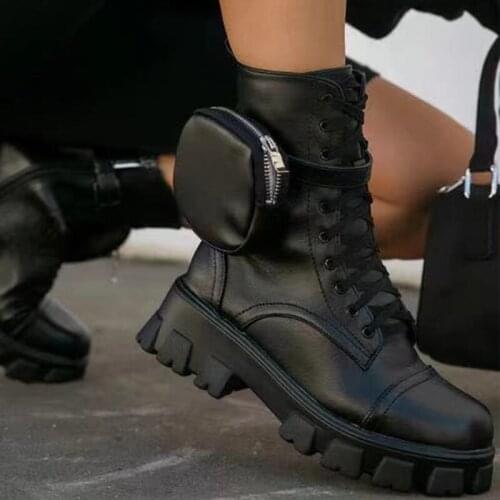 Womens Boots Size 10 Platform Shoes Goth Black Bag Ankle Boots For Women Punk Chunky Shoes Fall Fashion Martin Boots Female Shoe