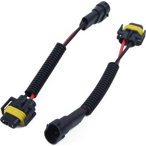 1 Pair Car H11 H8 H9 Extension Wiring Harness Sockets Wire For Headlights Or Fog Lights Adapter Socket Lamp Connector