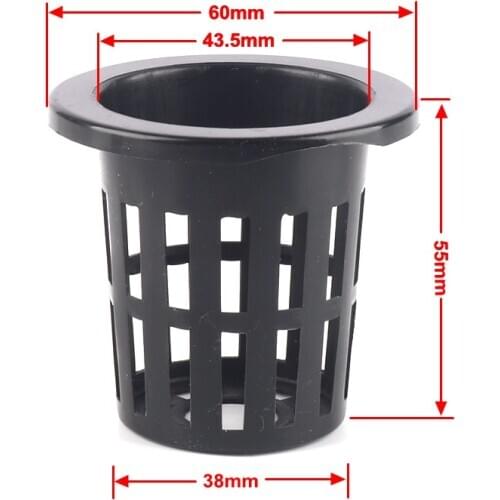 100pcs 43mm Hydroponic Basket Garden Vegetable Soilless Grow Net Pot Multi-Size Aeroponics Plastic Planting Mesh Pots