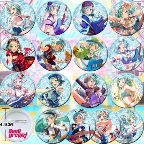 16pcs BanG Dream Shirasagi Chisato Bedge Collect Figure Bags Badge Button Brooch Pin Souvenir Figuras Cosplay Gift