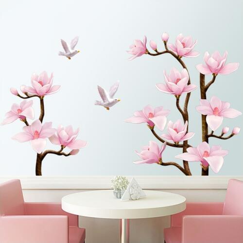 70*120cm 3D Flower Living Room Bedroom Home Decoration PVC Wall Sticker Family Tree Adhesive Poster Wallpaper