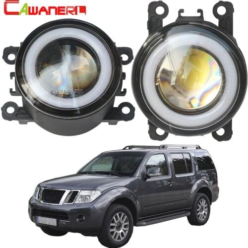 Cawanerl For Nissan Pathfinder R51 2005-2012 Car LED Fog Light Angel Eye Daytime Running Lamp DRL H11 3000LM 12V Accessories