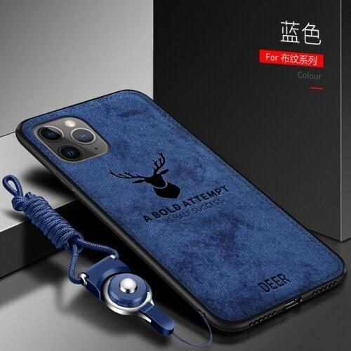 For Apple iphone 11 Pro Max Case Luxury Soft STPU+Hard fabric Deer Back Cover for iPhone 11 XR XS Max SE 2020 8 7 Plus