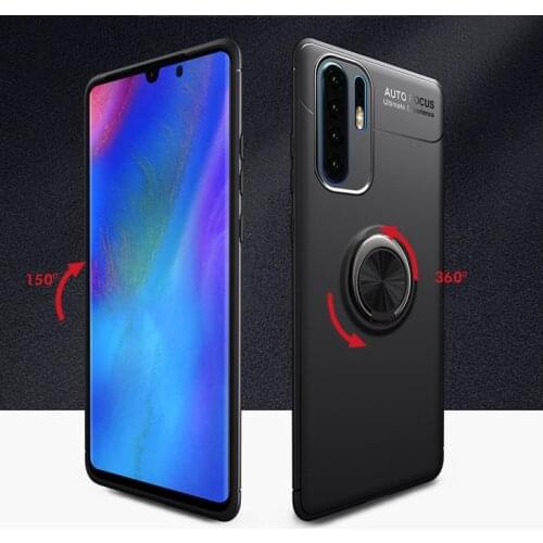 For Huawei P30 Pro Case Soft Silicone With Stand Ring Magnet Shockproof Protective Back Cover case for huawei p30 p30pro shell