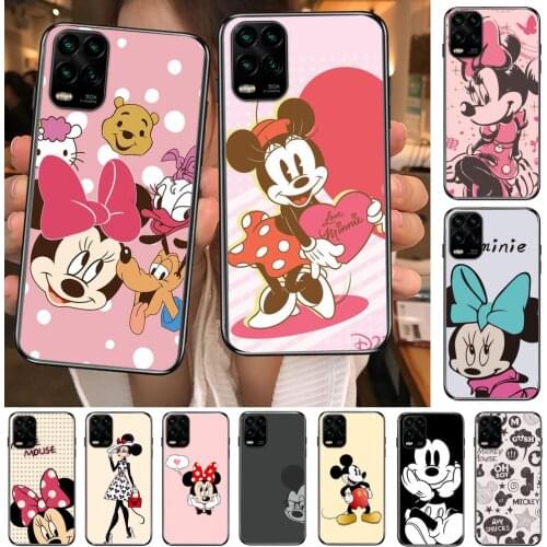 Smile Minnie Mouse cartoon Phone Case For XiaoMi Redmi Note 11 10 9S 8 7 6 5 A Pro T Y1 Anime Black Cover Silicone Back Pre styl