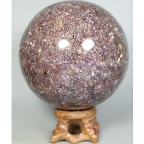 Marvelous Lepidolite Purple Mica Globe Reiki Crystal Sphere Ball w/ Stand