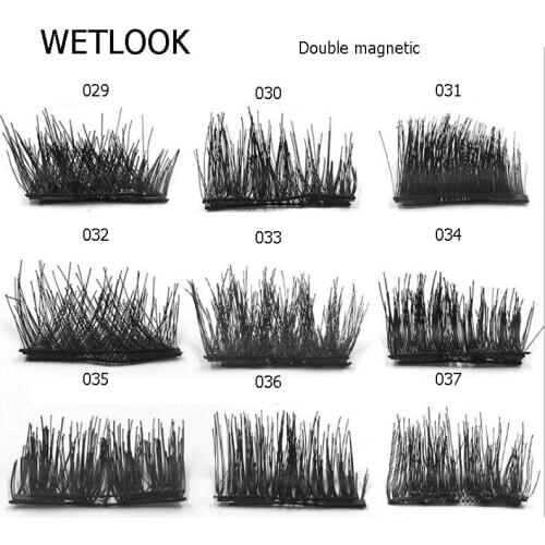 4Pcs/Pair Pop Double Magnetic 3D Eyelashes Extension Fake False lashes Easy to Wear Handmade Reusable Beauty Soft Hair C181