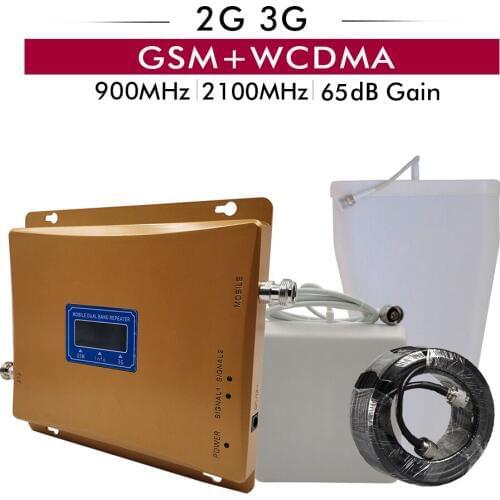 Dual Band Mobile Signal Booster GSM 900 UMTS WCMDA 2100 Cellphone Signal Repeater 2G 900MHz 3G 2100MHz Cellular Signal Amplifier