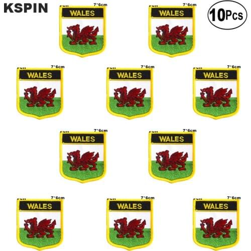 WALES Flag Embroidery Patches Iron on Saw on Transfer patches Sewing Applications for Clothes in Home&Garden