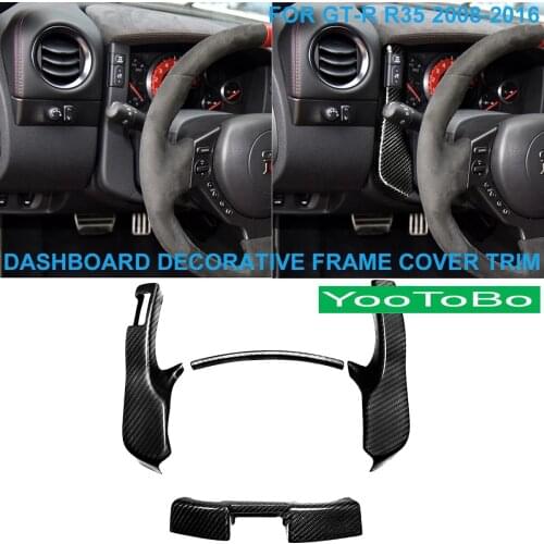 LHD RHD Car Styling Real Carbon Fiber Instrument Dashboard Decorative Frame Cover Trim Sticker For Nissan GTR GT-R R35 2008-2016
