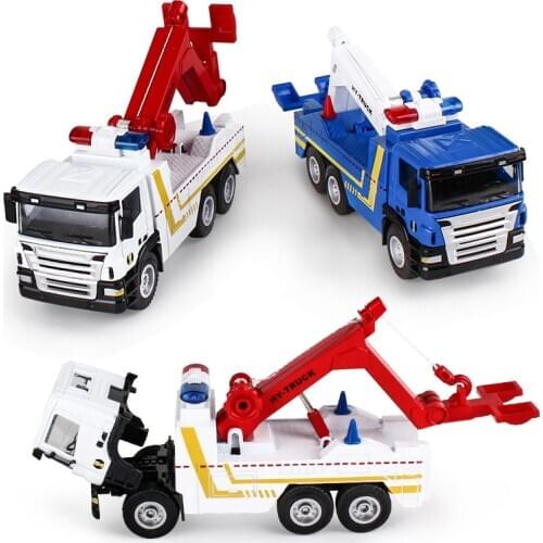 Best selling 1:50 rescue trailer alloy model,simulation metal sliding engineering toy car,educational gift,free shipping