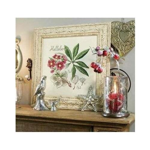Top Quality Counted Cross Stitch Kit Hellebore Helkbore Red Flower Flowers Botanical Botanique cross stitch embroidery