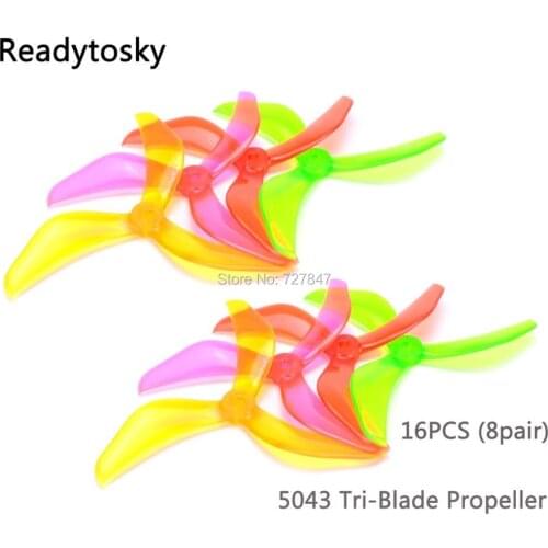NEW High quality 16pcs (8pair) 5043 Tri-Blade Prop 3 blades Butter Cutter Propeller FPV Racing Quadcopter QAV XS 210
