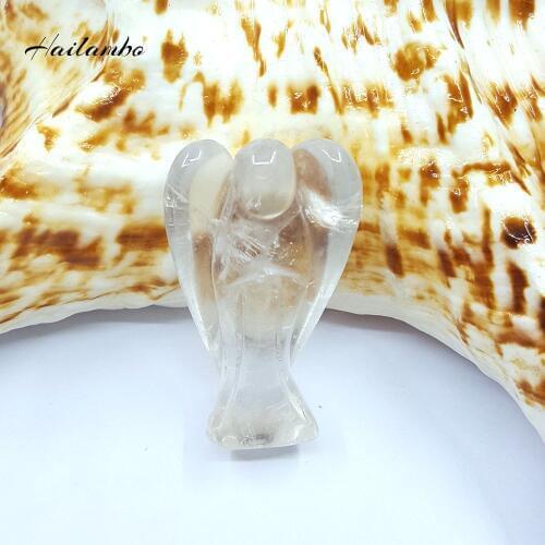 2020 New Arrival !!! Natural Rock Crystal Standing Angel Statue Carved Angel Wing Figurine Pendant Classic Perfect Jewelry TS09A