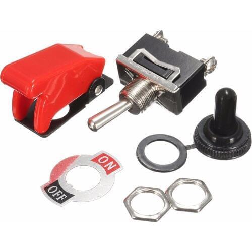 New 1 Set Toggle Switch Heavy Duty ON/OFF SPST Small Switch Flick 6A/250V AC 10A/125V AC with Cover + Waterproof Boot