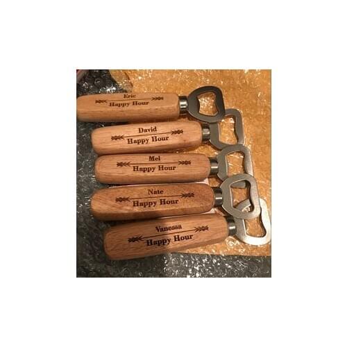 Personalized any name or text wedding Bottle Opener, Groomsmen Gift, Engraved Wood opener, Custom Bottle Opener, Christmas gifts