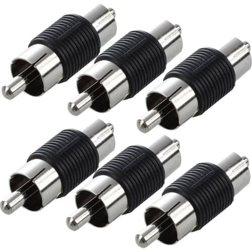 Straight AV RCA Male to Male Connectors Couplers Adapters 6 Pcs Dropshipping