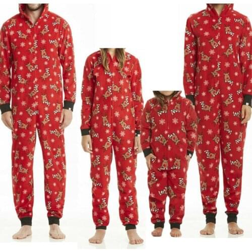 Family Matching Christmas Pajamas Set Xmas Women Man Baby Kids Hooded Sleepwear Nightwear 2019 Fashion New Years Cute PJS Set