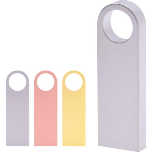 Sliver Golden Metal Pen Drive 64GB USB Flash Drive 2.0 8GB 16GB 32GB 128GB Memory USB Stick Flash Card U Disk PENDRIVE Logo