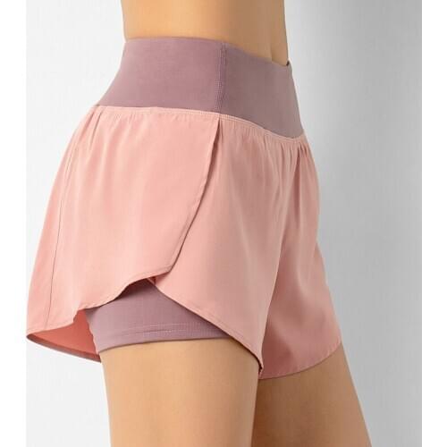 Fake Two Fitness Pocket Shorts Summer Hot Pants Anti-failure Sports Leisure Quick-drying Breathable Yoga Pants