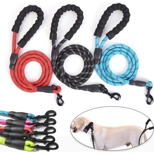 1.5M Reflective Large Dog Leash Durabl Nylon Rope Leads Durable Dog Mountain Climbing Training Rope Leashes For Small Medium Dog
