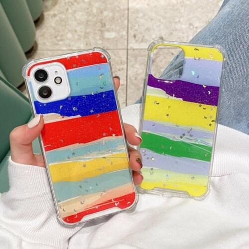 Moskado Graffiti Rainbow Stripe Phone Case For iPhone 12 Pro Max 11 Pro Max X XR XsMax 7 8 Plus SE 2020 Shockproof Hard PC Cover