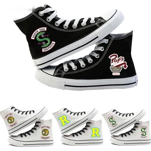 Adult Canvas Shoes South Side Serpents Riverdale 3D Print High Casual Leisure Sneakers Shoes Riverdale Serpents Women Halloween