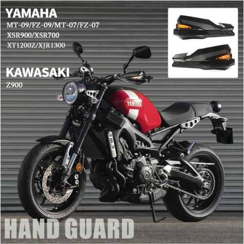 Hand Guards with LED Turn Signal Light Hand Protector For Yamaha MT09 FZ09 MT07 FZ07 MT-07 XSR900 XSR700 Kawasaki Z900 Handguard
