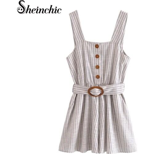 2021 Fashion Women Summer Striped Jumpsuit Casual Slim Strapless Beach Rompers Sleeveless Bodycon Sexy Playsuit
