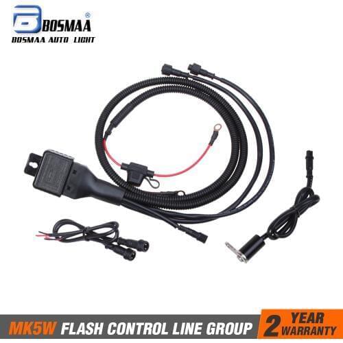 1 set Bosmaa Flash Control Line Group Switch for automotive car work light spotlight flashlight with multi MODES