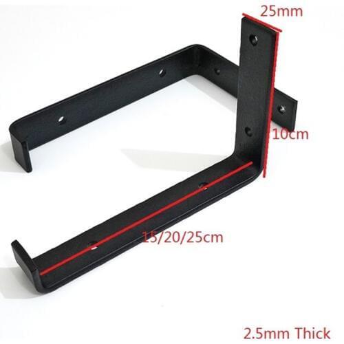 1Pair(2 PCS) Black Wall Mounted Shelf Bracket Brackets Support With Screws L shape