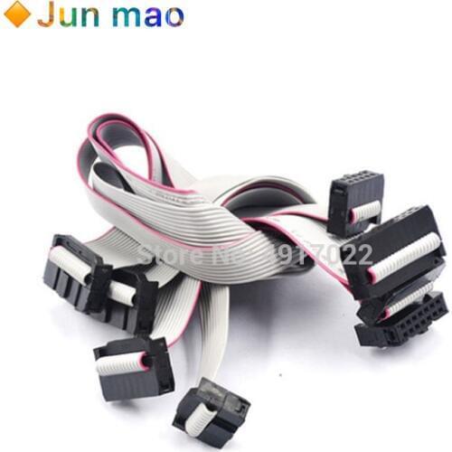 1PCS 2.54MM 20CM JTAG ISP AVR Download Cable Wire FC-10/16/20/40P PIN Connector FC Gray Flat Ribbon Data Cable Double Row Female