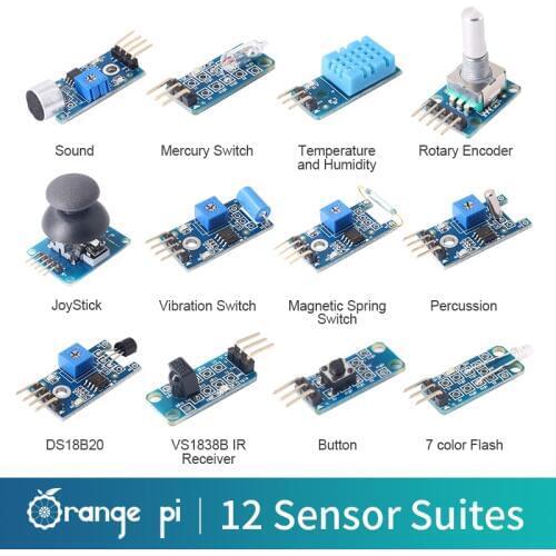 12pcs/lot Orange Pi Set Button DS18B20 Sound module (a package of 12 kinds of module)