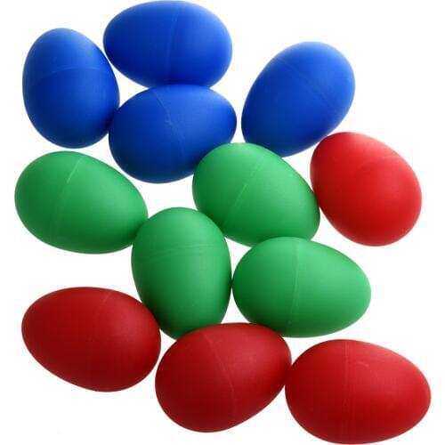 12 x Educational Plastic Drums Musical Egg Maracas Shakers Drop shipping