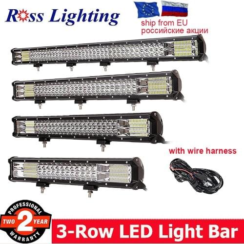 3-Row Offroad LED Light Bar Combo 14" 17" 20" 23'' 25inch 288W 324W LED Bar for Tractor 4x4 Truck SUV ATV 12V Driving Light