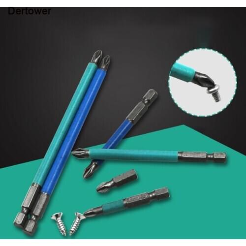 5PCS S2 Magnetic Anti-skid Hex Shank Cross Head Screwdriver Batch Nozzle Head PH2*25mm PH2*50mm Hand Tools Set