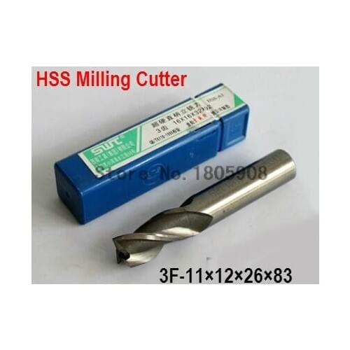 Free delivery 3 slot 5PCS M11.0 high speed steel straight shank vertical milling cutter milling cutter of end milling cutter