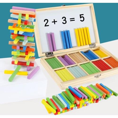 Kids Montessori Wooden Toys Counting Math Teaching Aids Early Education Addition And Subtraction Arithmetic Stick Children Toys